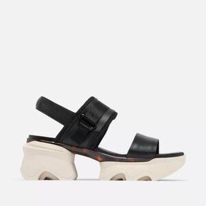 Sorel KINETIC Impact Slingback Heel Women's Sandal in Black/Chalk